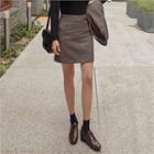 Glen-plaid H-line Miniskirt