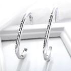 Couple Matching Stainless Steel Lettering Open Bangle