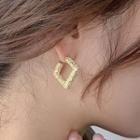 Rhombus Alloy Earring 1 Pair - 925 Silver Needle - Gold - One Size