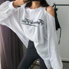 Cutout Lettering Oversized T-shirt