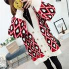 Heart Printed Loose-fit Cardigan