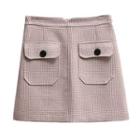 Pocketed Gingham A-line Skirt