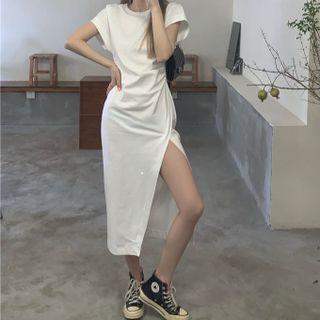 Short-sleeve T-shirt Skirt White - One Size