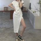 Short-sleeve T-shirt Skirt White - One Size
