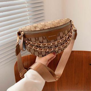 Lettering Chain Sling Bag