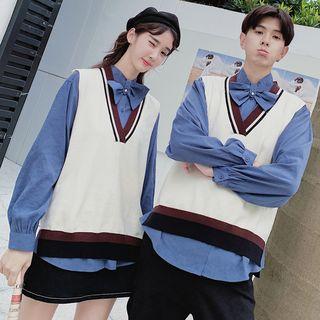 Couple-matching Long-sleeve Shirt / Pants / Knit Vest
