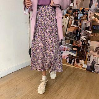 High Waist Floral Skirt