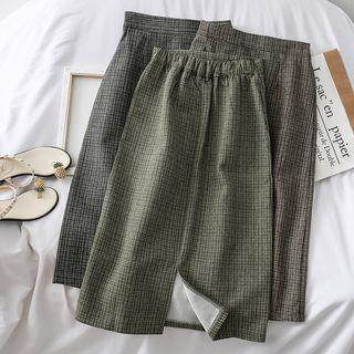 Checkered Midi Skirt