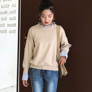 Set: Mock Two-piece Sweatshirt + Skinny Jeans