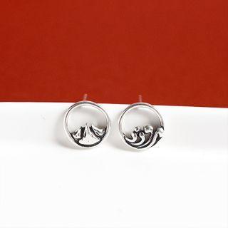 Mountain & Sea Sterling Silver Earring 1 Pr - Silver - One Size