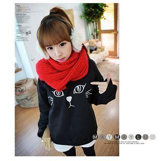 Cat Embroidered Pullover