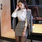 Set: Patterned Blazer + Mini Fitted Skirt