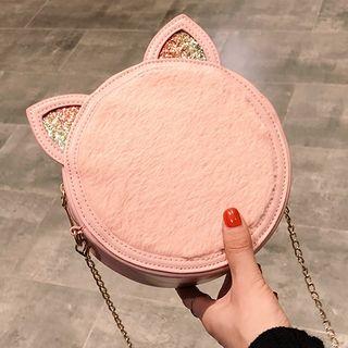 Cat Ear Accent Furry Crossbody Bag