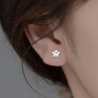 Smiley Star Sterling Silver Earring 1 Pair - Silver - One Size