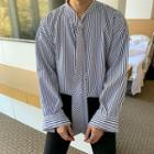Set: Long-sleeve Striped Shirt + Striped Tie