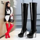 Patent High Heel Over-the-knee Boots