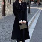 Long-sleeve Lace Trim Knit Top / Midi A-line Skirt