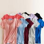 Padded Plain Short-sleeve T-shirt / Tank Top / Camisole Top