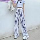 Tie Dye Wide-leg Pants White - One Size
