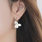 Non-matching Flower Dangle Earring White Flower - Gold - One Size