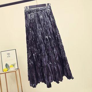 Crinkle Midi A-line Skirt