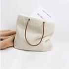 Faux Shearling Tote Bag Off-white - One Size