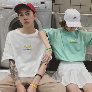 Couple Matching Banana Print Short-sleeve T-shirt