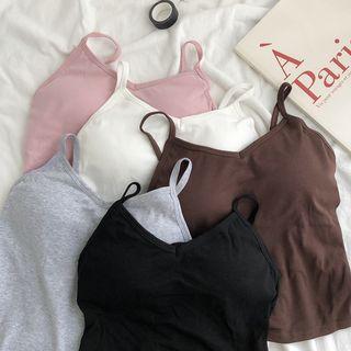 Plain V-neck Padded Camisole Top