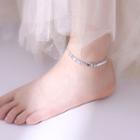 925 Sterling Silver Leaf Drop Anklet As Shown In Figure - One Size