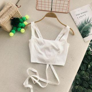 Lace-up Back Cropped Camisole Top
