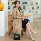 Belted Long Flared Trench Coat