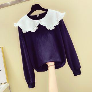 Frilled Collar Sweatshirt