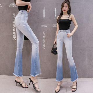 High-waist Gradient Boot-cut Jeans