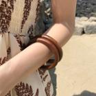 Wooden Bangle Set Of 2 Brown - One Size