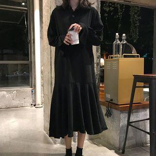Bell-sleeve Midi Mermaid Shirtdress