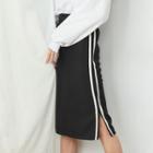 Striped Midi Skirt Black - One Size