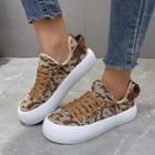 Leopard Print Lace Up Platform Shoes