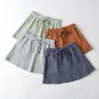 High-waist Drawstring Mini A-line Skirt