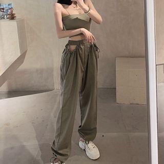 Cropped Camisole Top / Loose-fit Pants