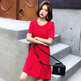 Short-sleeve Knit Mermaid Dress