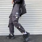 Gather-cuff Side Pocket Lettering Cargo Pants