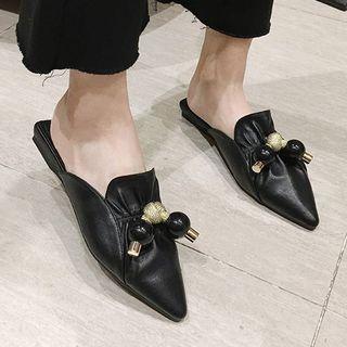 Pointy Shirred Mules