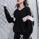 Color Panel Pullover Black - One Size