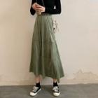 High-waist A-line Tiered Midi Skirt