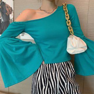 Bell-sleeve Top / Zebra Print Wide-leg Pants