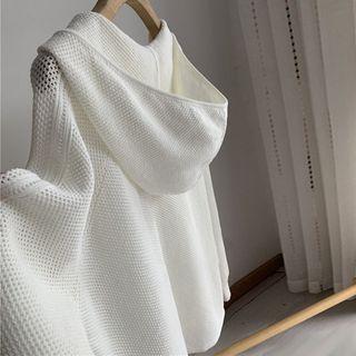 Cutout Hooded Long-sleeve Sweatshirt