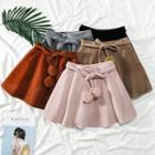 Pompom-accent A-line Skirt With Sash