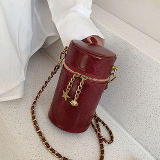 Faux Leather Cylinder Bucket Bag
