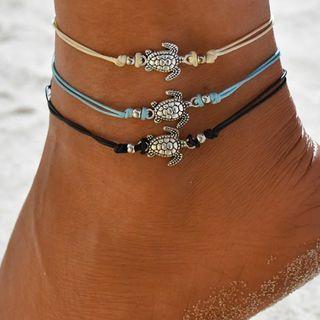 Alloy Turtle String Anklet