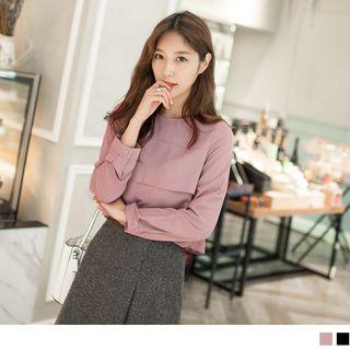 Long Sleeve Ruffled Chiffon Top